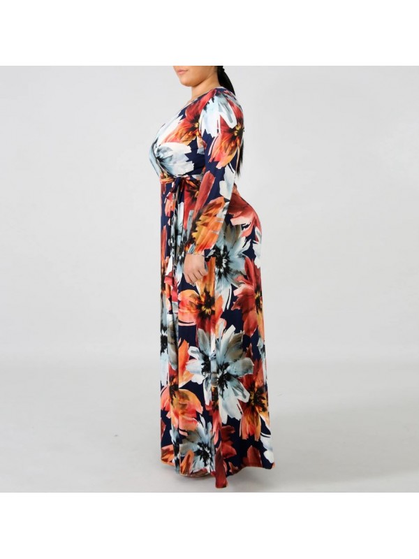 Vestito Donna Lungo Plus Taglie Grandi Woman Oversize Maxi Dress OS120013B f13